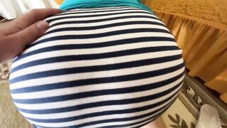 Stepmom bent over and get a cock inside the booty